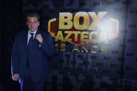 Mauricio Sulaimán, presidente del Consejo Mundial del Boxeo, durante la alfombra roja por el 15 aniversario de Box Azteca, La casa del boxeo el 18 de noviembre de 2021. Cuartoscuro/Edgar Nrgrete