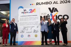 Pese a la derrota de la alianza Va por México en Edomex, los líderes del PRI, PAN y PRD celebraron ayer los resultados obtenidos y anunciaron que nuevamente irán juntos en las presidenciables del 2024.