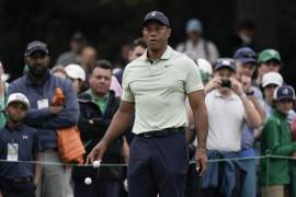 Tiger Woods durante una ronda de práctica previo al Masters de Augusta, el martes 5 de abril de 2022. (AP Foto/Charlie Riedel)