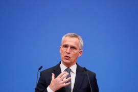 El secretario general de la Organización del Tratado del Atlántico Norte (OTAN), Jens Stoltenberg, da una conferencia en la sede de la OTAN en Bruselas, Bélgica.