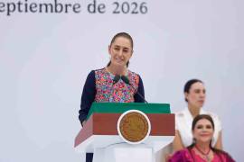 La presidenta Sheinbaum en su rendición de cuentas, como parte de su Segundo Informe de Gobierno en el Zócalo capitalino.