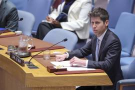 El CEO de OpenAI, Sam Altman, interviene durante una reunión del Consejo de Seguridad sobre IA en el marco de la Asamblea General de las Naciones Unidas en la sede de las Naciones Unidas en Nueva York.