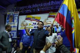 El candidato presidencial Fernando Villavicencio participó en un mitin de campaña, minutos antes de ser asesinado en Quito, Ecuador.