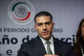 CIUDAD DE MÉXICO, 13OCTUBRE2026.- Omar García Harfuch, Secretario de Seguridad y Protección Ciudadana de México ofreció conferencia de prensa en la Cámara de senadores después de su comparecencia privada en la Junta de coordinación política (JUCOPO) en el marco del Segundo Informe de Gobierno. FOTO: ANDREA MURCIA /CUARTOSCURO.COM