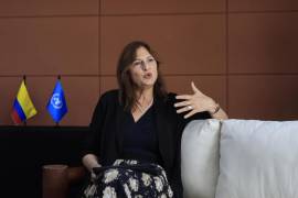La directora regional para América Latina y el Caribe del Fondo de UNFPA, Susana Sottoli, habla durante un entrevista con EFE, el 04 de julio de 2024, en Cartagena (Colombia).