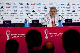 El seleccionador del equipo nacional mexicano, el argentino Gerardo ‘Tata’ Martino durante la rueda de prensa del equipo en el centro de prensa de Doha, Catar.