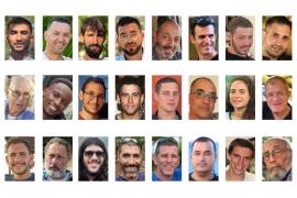 Combinación de fotos de los rehenes israelíes fallecidos suministrada por el Foro de Familias de Rehenes el 16 de octubre del 2025.