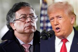 El presidente de Colombia, Gustavo Petro (i), y a su homólogo de Estados Unidos, Donald Trump (d), conversaron este miércoles por teléfono por primera vez en medio de la escalada verbal entre ambos.