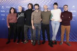 El equipo de la película de “As bestas” posa con motivo de la lectura de las obras e intérpretes nominados para 28 categorías en los premios Goya 2023.