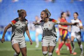 Giulia Gwinn celebró el gol de Alemania que les dio la medalla de bronce en los Juegos Olímpicos.