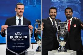 Gareth Bale, Gianluigi Buffon y Volkan Demirel fueron los jugadores que presentaron las sedes que albergarán las Eurocopas de los próximos años.
