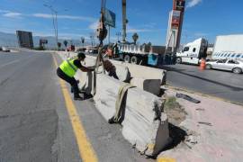 Personal del IMMUS sustituyó y alineó muros de contención en tres de los principales bulevares de Saltillo.