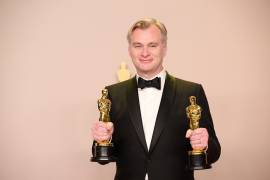 Christopher Nolan poses backstage with the Oscar® for Directing and Best Picture during the live ABC telecast of the 96th Oscars® at Dolby® Theatre at Ovation Hollywood on Sunday, March 10, 2024.