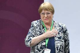 CIUDAD DE MÉXICO, 12AGOSTO2025.- Michelle Bachelet, ex presidenta de Chile, durante la ceremonia de inauguración de la XVI Conferencia Regional sobre la Mujer de América Latina y el Caribe, evento realizado en el salón Tesorería de Palacio Nacional. FOTO: MARIO JASSO/CUARTOSCURO.COM