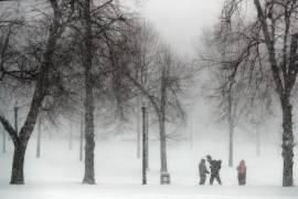 La Niña podría llegar pronto. Una nevada en Boston Common, el sábado 29 de enero de 2022, en Boston.