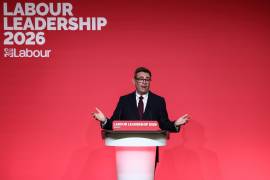 Andy Burnham habla tras ser confirmado como el nuevo líder del Partido Laborista y próximo primer ministro del país, durante la “Conferencia Especial del Partido Laborista” celebrada en el centro de Londres.