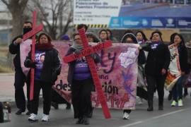 Familiares y mujeres de Ciudad Juárez marcharon a 10 años de la desaparición de Idaly Juache Laguna.