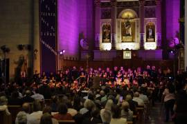 Saltillo, Coah. Mex. 06 de abril del 2022 Concerto de la Compañía de Ópera de Saltillo y la Orquesta Filarmónica del Desierto interpretando Requiem de Mozart, en la Catedral de Santiago.