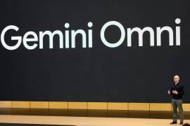 Demis Hassabis, cofundador y director ejecutivo de Google DeepMind, habla sobre Gemini Omni en un evento de Google I/O en Mountain View, California.