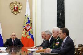 El presidente ruso Vladímir Putin, en una reunión del Consejo de Seguridad en el Kremlin, en Mosc, Rusia.