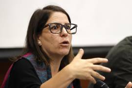 La directora para las Américas de Human Rights Watch (HRW), Juanita Goebertus, en la presentación del informe “Pensé que nunca volvería a ver a mi mamá”, en Bogotá, Colombia.