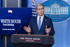 El secretario del Tesoro de Estados Unidos, Scott Bessent, hablando durante una rueda de prensa en la Casa Blanca, en Washington.