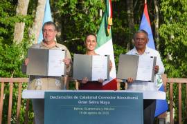 La presidenta mexicana destacó una buena relación con sus homólogos Bernardo Arévalo y John Briceño | Foto: Cuartoscuro