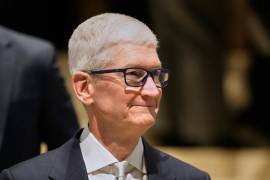 El director ejecutivo de Apple, Tim Cook, durante la reunión anual del Foro Económico Mundial en Davos, Suiza, el martes 20 de enero de 2026.