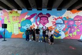 Más de 30 jóvenes participaron en la elaboración del mural y aportaron su visión sobre Saltillo.