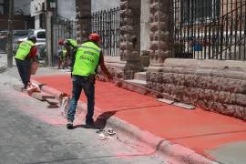 Intensifican trabajos de rehabilitación en el Centro Histórico y principales vialidades de Saltillo