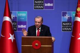 El presidente turco, Recep Tayyip Erdogan, ofrece una rueda de prensa en la cumbre de la OTAN de 2026 en Ankara, Turquía.
