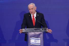 El primer ministro israelí, Benjamin Netanyahu, habla durante una conferencia de prensa en Jerusalén.