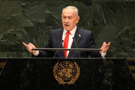 El primer ministro israelí Benjamin Netanyahu en la Asamblea General de las Naciones Unidas en Nueva York, el 24 de septiembre del 2026.