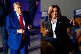 El ex presidente destadounidense y actual candidato presidencial republicano, Donald Trump y la vicepresidenta y candidata presidencial demócrata, Kamala Harris.