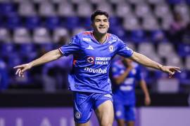 Nicolás Ibáñez celebra uno de los goles en la goleada 5-0 de Cruz Azul sobre Vancouver FC, resultado que confirmó el pase celeste a los Octavos de Final de la Concachampions 2026.