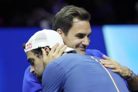 Federer dijo presente para asesorar a su suplente en sencillos del equipo Europa, Matteo Berrettini