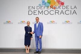 Claudia Sheinbaum Pardo, encabezó la inauguración de la IV Cumbre En Defensa de la Democracia en Barcelona, España el 18de abril de 2026.