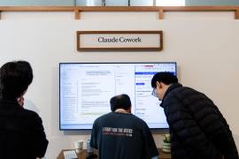Una demostración del agente de inteligencia artificial Claude Cowork de Anthropic en mayo.