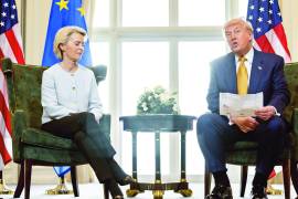El presidente de Estados Unidos, Donald Trump, afirmó que habló este jueves por teléfono con la presidenta de la Unión Europea (UE), Ursula von der Leyen.