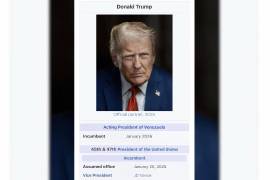 El mandatario de Estados Unidos, Donald Trump, publicó una foto suya donde se titula con el cargo “presidente en funciones de Venezuela”.