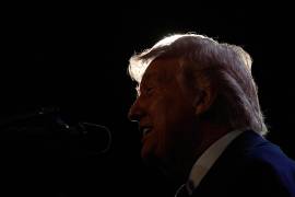 “El presidente estadounidense Donald Trump habla en la Conferencia de Asuntos de Miembros Republicanos”, señaló la agencia de noticias AP.