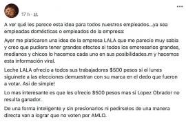 Lala y Sanborns no se han pronunciado sobre AMLO