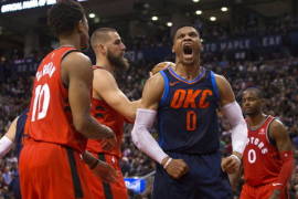 El Thunder frenó la marcha de los Raptors