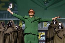 Robert Downey Jr. fue presentado el fin de semana en la ComicCon en medio de un show repleto de fanáticos de Marvel.