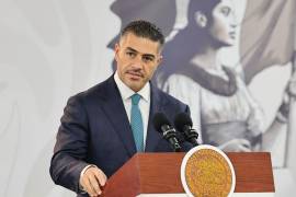 IRAPUATO, GUANAJUATO, 18SEPTIEMBRE2026.- Omar García Harfuch, secretario de Seguridad y Protección Ciudadana, durante la conferencia Mañanera del Pueblo en la que se presentó el informe de seguridad nacional en la entidad guanajuatense. FOTO: PRESIDENCIA/CUARTOSCURO.COM