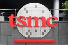 El logo de Taiwan Semiconductor Manufacturing Co., Ltd. (TSMC), en su sede en Hsinchu, Taiwán.