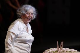 La escritora mexicana Elena Poniatowska, durante un homenaje por su cumpleaños en el Palacio de Bellas Artes en la Ciudad de México.