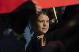La activista Greta Thunberg en la marcha para exigir acción contra el cambio climático en Ámsterdam, el 12 de noviembre de 2023.
