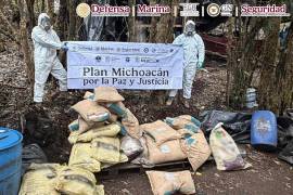 Aseguramiento de drogas sintéticas en la inhabilitación de un laboratorio clandestino en Michoacan