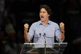 El primer ministro Justin Trudeau habla durante la ceremonia de apertura de los Juegos Indígenas de América del Norte en Halifax, Nueva Escocia, el domingo 16 de julio de 2023.